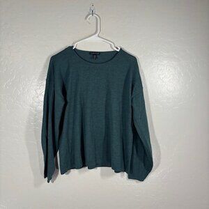 Eileen Fisher Sweater Womens Small Wool Pullover Green Laggenlook